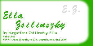 ella zsilinszky business card